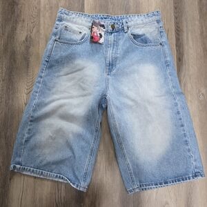 Classic Light Blue Jean Shorts for Men
